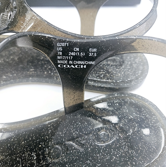 Coach Women's Black Jelly Sandals - Picture 5 of 10